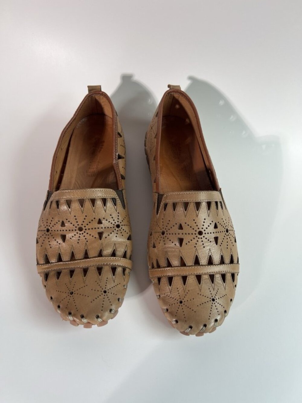 Spring Step Fusaro Flats Loafers Slip On Leather Shoes Brown Made Turkey Sz 40 - Picture 10 of 14